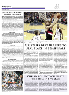 Grizzlies Beat Blazers to Seal Place in Semifinals