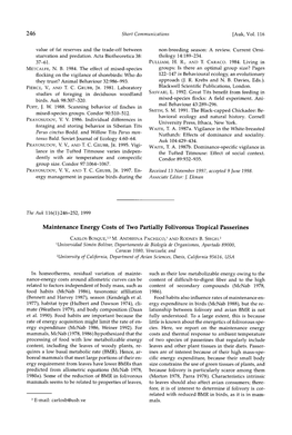 Maintenance Energy Costs of Two Partially Folivorous Tropical