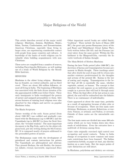 Major Religions of the World