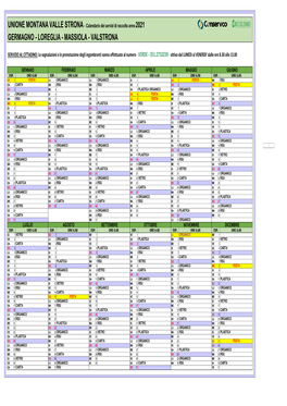 Comuni Valle Strona Calendario Raccolta 2021