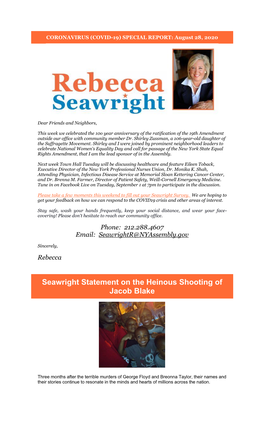 Seawright Statement on the Heinous Shooting of Jacob Blake