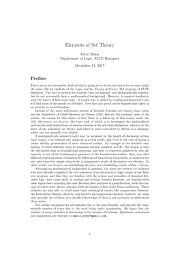 Elements of Set Theory