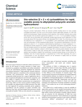 Cycloadditions for Rapid, Scalable Access to Alkynylated Polycyclic Aromatic Cite This: Chem