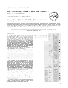 Some Holothurian Sclerites from the Corallian Group of North Dorset