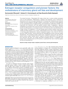 Estrogen Receptor Coregulators and Pioneer Factors: the Orchestrators of Mammary Gland Cell Fate and Development