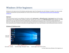 Windows 10 for Beginners