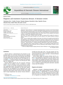 Diagnosis and Treatment of Pancreas Divisum: a Literature Review