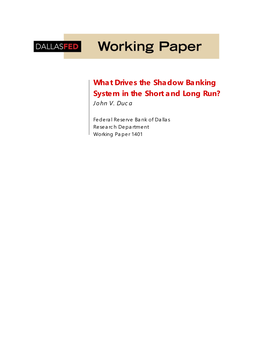 What Drives the Shadow Banking System in the Short and Long Run? John V