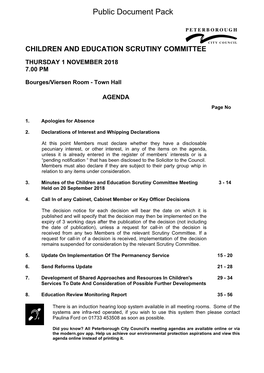 (Public Pack)Agenda Document for Children and Education Scrutiny