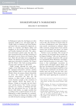 Shakespeare's Narremes Helmut Bonheim