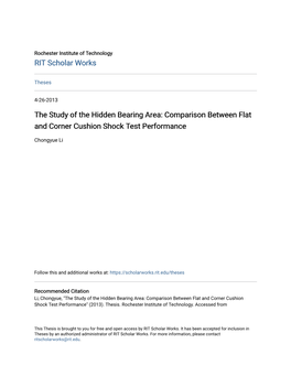 The Study of the Hidden Bearing Area: Comparison Between Flat and Corner Cushion Shock Test Performance
