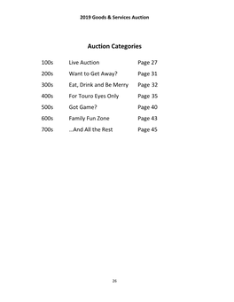 Auction Categories