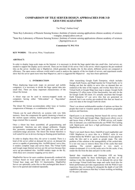 Comparison of Tile Server Design Approaches for 3-D Geo-Visualization