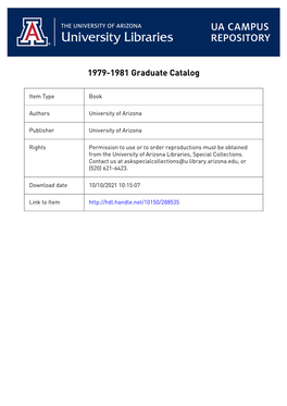 ßl7 %Soileuniversity of Arizona Lduate Catalog 1979 -80 1980-81