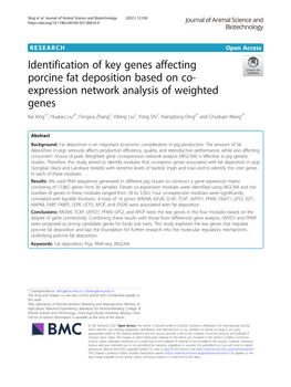 Identification of Key Genes Affecting Porcine Fat Deposition Based on Co