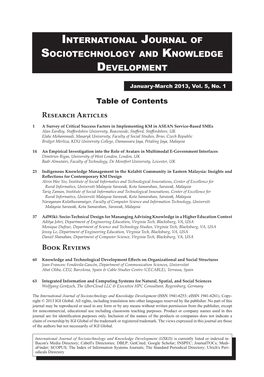 International Journal of Sociotechnology and Knowledge Development