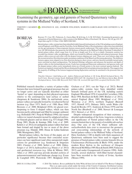 Examining the Geometry, Age and Genesis of Buried Quaternary Valley Systems in the Midland Valley of Scotland, UK