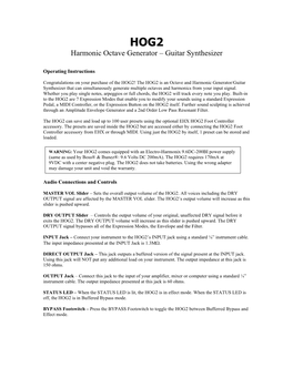 Harmonic Octave Generator – Guitar Synthesizer