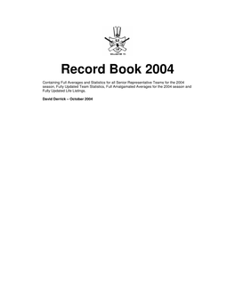 Record Book 2004