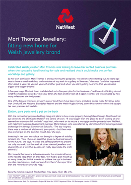 Mari Thomas Jewellery: Fitting New Home for Welsh Jewellery Brand