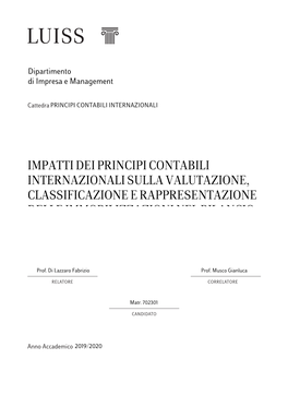 Impatti Dei Principi Contabili Internazionali Sulla