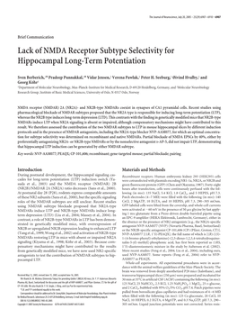 Lack of NMDA Receptor Subtype Selectivity for Hippocampal Long-Term Potentiation