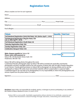 Print the Registration Form