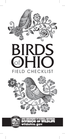 BIRDS of OHIO FIELD CHECKLIST TABLE of CONTENTS PAGE FOUR