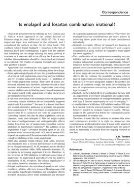 Is Enalapril and Losartan Combination Irrational?Irrational?