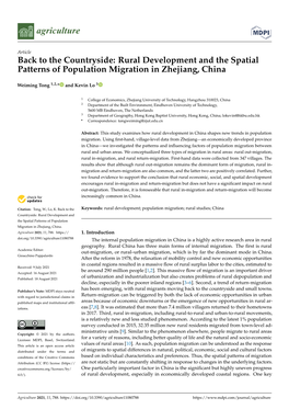 Rural Development and the Spatial Patterns of Population Migration in Zhejiang, China
