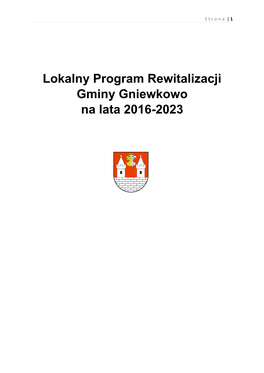 Lokalny Program Rewitalizacji Gminy Gniewkowo Na Lata 2016-2023