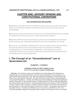 Chapter Nine: Advisory Opinions and Constitutional Conventions