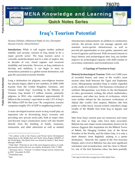 WHA Iraq's Tourism Potential