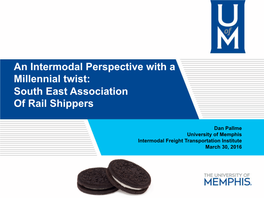 Softer Skills of Engineering an Intermodal Perspective with a Millennial Twist: South East Association of Rail Shippers