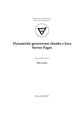 Dynamické Generovaní Obsahu S Java Server Pages