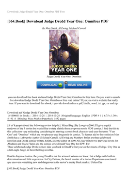 Download Judge Dredd Year One: Omnibus PDF