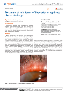 Treatment of Mild Forms of Blepharitis Using Direct Plasma Discharge