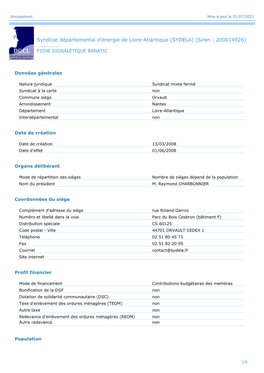 Syndicat Départemental D'énergie De Loire-Atlantique (SYDELA) (Siren : 200014926)