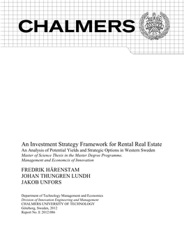 An Investment Strategy Framework for Rental Real Estate