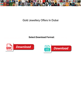 Gold Jewellery Offers in Dubai