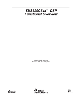 Tms320c54x DSP Functional Overview