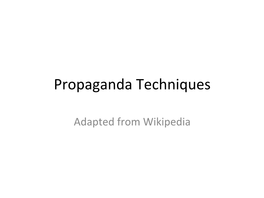 Propaganda Techniques