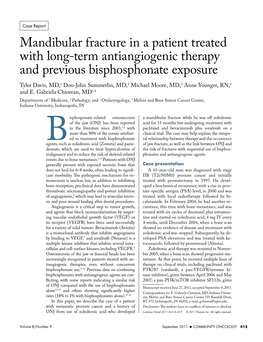 Mandibular Fracture in a Patient Treated with Long-Term