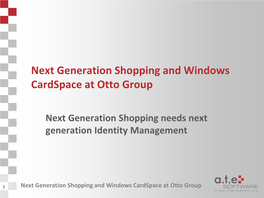 Next Generation Shopping and Windows Cardspace at Otto Group