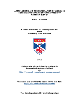 Paul C. Warhurst Phd Thesis