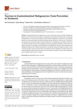 Vaccines in Gastrointestinal Malignancies: from Prevention to Treatment