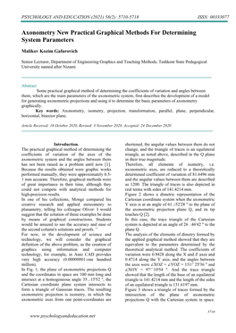 Axonometry New Practical Graphical Methods for Determining System Parameters