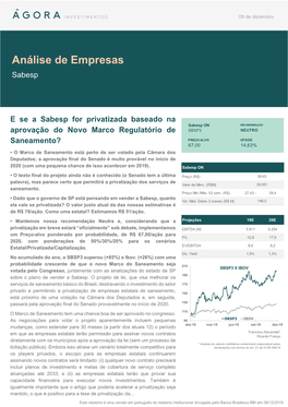 Análise De Empresas Sabesp