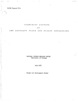 Community Aspects of Jet Aircraft Noise and Flight Operations