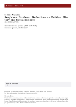 Suspicious Brothers: Reflections on Political History and Social Sciences